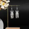 Pendientes de Pavo Real para Minorías Étnicas, Regalos Retro de Plata Miao Estilo Étnico, Accesorios de Pendientes Vintage de Imitación Plata