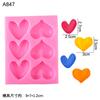 Molde de Silicona con Forma de Corazón de 6 Cavidades Molde de Yeso para Arcilla de Aromaterapia para Decoración de Pasteles de San Valentín con Forma de Corazón