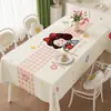 2026 Nuevo Estilo Mantel Impermeable Resistente al Aceite Lavable Resistente al Calor Cubierta de Mesa Estilo Crema Lujo Ligero Gama Alta Tela Rectangular para Cubrir