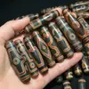 Ágata Dzi de Nove Olhos Cinnabar com Alta Oleosidade e Pátina Envelhecida, Pulseira e Acessório de Colar Colecionáveis com Padrões Múltiplos