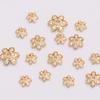 Preservação da cor Zircônia cravejada em ouro 18k Torus Contas com contas Pulseira DIY feita à mão Acessórios de chapéu de flor