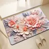 Venda Quente Internacional Atacado Luxo Leve Floral Lama Diatomácea Tapete de Chão Banheiro Box de Banho Absorvente de Água Secagem Rápida Resistente a Arranhões Antiderrapante Almofada para Pés