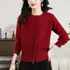 Cardigã de Tricô com Gola Redonda e Franjas para Mulheres, Nova Roupa Externa Curta Estilosa e Jovem para Primavera e Outono 2026, Jaqueta de Corte Justo