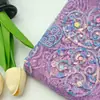 Tecido Bordado Três Corações, Vestido de Renda, Camisola, Roupa Infantil, Tecido Bordado com Lantejoulas