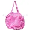 Em Estoque Forro Dobrável Algodão Bolsa de Malha Grande Fruta Algodão Bolsa de Malha Algodão Puro Tote Bolsa de Malha Sacola de Compras Tecida