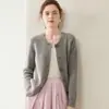 Moda suéter de cachemira grueso de punto fino con cuello redondo para mujer, adelgazante, para commuting, otoño e invierno, abrigo de punto nuevo