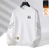 Outono e Inverno 2025 Nova Popular Moletom Solona Masculino Veludo Sem Capuz Inverno Manga Longa Gola Redonda Tamanho Grande Espesso Roupa Externa
