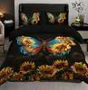 Juego de Tres Piezas Transfronterizo Caricatura Mariposa Impresión Digital 3D Exportación de Amazon Ropa de Cama Textiles para el Hogar Juego de Tres Piezas Al por Mayor