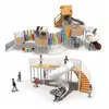 Parque de Jardín de Infancia Exterior Anillo Grande de Acero Inoxidable Pasillo Combinación de Equipos Tobogán de Madera Equipo de Juego Infantil Personalización