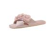 Zapatillas Cruzadas de Satén Elegantes con Perlas y Camelia de Estilo Pequeño y Fragante, Calzado de Casa, Sandalias Planas Antideslizantes para Mujer