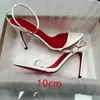 Sandalias de tacón alto, extrafinas, de talla grande, con 12 cm de altura, con una correa de tobillo de moda y sexy, que exudan una vibra madura y elegante, con un tacón esbelto y una suela roja.