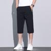 2024 Verão Novas Calças Capri de Seda Gelada Calças Casuais Micro-elásticas Respiráveis All-match Simples Masculinas Plus Size Calças de Secagem Rápida