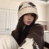 Gorro de Lana Tejido Vintage para Mujer Otoño e Invierno Estilo Coreano Combinable que Deja Ver el Rostro Gorro de Cubo Pequeño Engrosado Resistente al Frío para Mantener Caliente Moderno