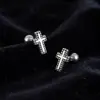 Pendientes de Cruz de Moda para Hombre, Pendientes Únicos de Lujo Ligero de Alta Gama de Moda para Mujer, Accesorios Versátiles Simples y Elegantes para el Día a Día