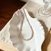 Colar Popular Manta Rose Pérola do Xiaohongshu, Corrente de Clavícula Versátil Dupla Camada Destacável, Colar de Pescoço da Moda Leve Luxo