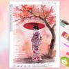 Pintura Diamante DIY Sakura Monte Fuji Paisaje Bordado Punto de Cruz Set Sala de Estar Decoración del Hogar Arte Decoración de Pared