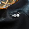 Anillo de plata S925 con diamante y perla sintética bajo el árbol baniano para mujer, diseño de nicho, anillo de 26 letras, anillo de personalidad simple