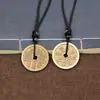 Colgante de moneda Shangui hecho de plata tibetana, colgante de moneda de cinabrio estilo chino vintage, accesorio de collar de hebilla de paz retro
