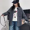 Camisa Xadrez para Meninas Primavera e Outono 2026 Nova Estilosa Roupas de Outono para Crianças Maiores Jaqueta Estudantil da Moda Roupas Coreanas para Crianças