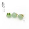 Nueva Marea de País Botón de Trébol de Cuatro Hojas Calabaza Botón de Vidrio Anti-jade Botón de Pie Metálico Hebilla Decorativa DIY
