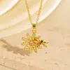 Collar de Girasol de Moda Transfronterizo con un Toque de Lujo Ligero y de Gama Alta, Diseño de Nicho, Exquisito Accesorio de Cadena para Suéter de Girasol