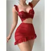 Productos Transfronterizos para Europa y América Amazon: Conjunto de Lencería Sexy Transparente de Encaje con Tirantes y Patchwork, Venta al por Mayor de Fábrica