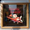 Decoração de Feriado Nacional Adesivo Clássico para Porta de Vidro Janela Layout de Atmosfera de Loja de Shopping Adesivo de Panda Avião Vermelho