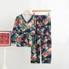 Traje de Pijama de Terciopelo Alemán para Mujer Otoño e Invierno Estilo Nacional Estilo Occidental Hebilla Estilo Étnico Chino Estampado de Año Nuevo Holgado Ropa de Casa