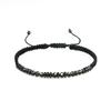Popular Corda Trançada de Nylon Código Musgo Ímã Preto Ferro Pedra Pulseira Trançada Espaçador Lasca de Madeira Pulseira com Contas Magnéticas Pulseira