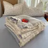 Juego de Verano de Colcha de Encaje 100% Algodón Grado A Materno e Infantil de Cuatro Piezas, Colcha Lavable para Aire Acondicionado de Verano, Colcha de Algodón Lavado al por Mayor