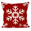Funda de Almohada Navideña Árbol de Navidad Rojo Copo de Nieve Estampada Funda de Almohada Decorativa para Sofá Navideño Venta al por Mayor