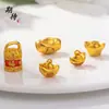 Lingote Chapado en Oro de Alta Calidad Colgante para Riqueza y Prosperidad, Accesorios Chapados en Oro Versátiles para Pulsera y Collar al por Mayor