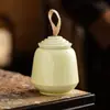 Fabricante Reloj Redondo Apilable Lata de Té Pequeña Portátil Cerámica Uso Doméstico Sensación de Alta Gama Lata de Té Lata Sellada 2026 Nuevo Estilo