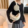 2025 Nueva Bolsa Lisa Sencilla para Mujer Moda Casual Bolso Dumpling para Salir y Divertirse Ligero Bolso Cruzado al Hombro