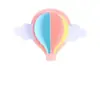 Decoración de pastel de globo aerostático de color tridimensional, tarjeta de inserción de nube, decoración de pastel de cumpleaños, inserción de bandera, mesa de postres, palillo de fruta