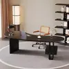 Escritorio Moderno Minimalista de Madera Maciza con Diseño Único, Juego de Escritorio y Silla para Oficina en Casa, Escritorio de Escritura con Cajón de Lujo Ligero y Duradero