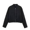 Ropa de Mujer Nueva Otoño 2025 Europea y Americana Transfronteriza Moda de Gama Alta Casual Chaqueta de Vuelo de Organza Transparente Chaqueta para Mujer