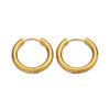 Aretes Transfronterizos Europeos y Americanos de Acero Inoxidable Chapados en Oro de 18K Aretes Versátiles Huecos Redondos de Alambre Redondo Aretes de Acero Titanio para Mujer