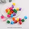 Cuentas Acrílicas de Letras Inglesas de Agujero Grande de Colores Material para Cadena de Teléfono Móvil Hecha a Mano DIY Joyería con Cuentas Pequeños Accesorios