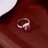 Anillo Geométrico de Zirconia de Lujo Ligero Vintage, Anillo Ear Cuff, Anillo Exquisito para el Dedo Índice, Conjunto de Joyería Versátil y Elegante