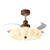 Lâmpada de ventilador de quarto estilo creme bolha criativa sensação de alta qualidade luz de ventilador de teto para sala de estudo espectro total pôr do sol céu estrelado luz de ventilador