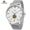Forsining Movimiento Mecánico Automático Moda Masculina Casual Simple Correa de Malla Tejida Reloj Mecánico Venta al por Mayor Otro