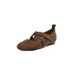 ¡Tira Cruzada! Zapatos Planos Mary Jane Estilo Retro para Mujer, Zapatos de Abuela de Ante Otoño 2026, Zapatos de Cuero Suave