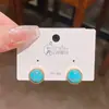 Brincos Turquesa Redondos Elegantes Estilo Hong Kong Retro Meados do Século Vintage para Mulheres Joias Versáteis de Alta Qualidade