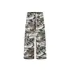 Pantalones de chándal anchos de estilo retro americano con camuflaje y cordón, diseño unisex, holgados y casuales, adecuados para deportes y ropa de trabajo