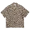 Camisa Hawaiana de Manga Corta con Estampado de Leopardo Degradado y Serpiente en Colores Contrastantes para Parejas de Hombres y Mujeres - Comercio Transfronterizo