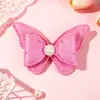 Producto semiacabado de mariposa de tela con perlas y pedrería, adorno de mariposa 3D con cuentas de satén, accesorios para el cabello para niños de bricolaje, accesorios para zapatos y sombreros