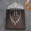 Conjunto de Três Peças de Adereços de Cabeça Coroa Noiva Casamento Estilo Coreano Super Imortal Beleza Vestido de Casamento Adereços de Cabeça Atmosféricos Coroa para Dez Oito Anos Feminino