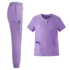 Conjunto de Ropa de Lavado a Mano Elástica de Secado Rápido con Cuello en V para Nuevos Doctores y Enfermeras Transfronterizos Ropa Dividida para Lavado a Mano de Quirófano de Salón de Belleza