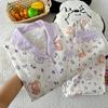 Aspecto de Alta Calidad Ins Estilo Coreano Algodón Nube Conejito de Dibujos Animados Primavera y Otoño Pijama Delgado Conjunto de Ropa para el Hogar para Mujer Venta al por Mayor